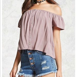 Buttoned off the shoulder top (never worn)